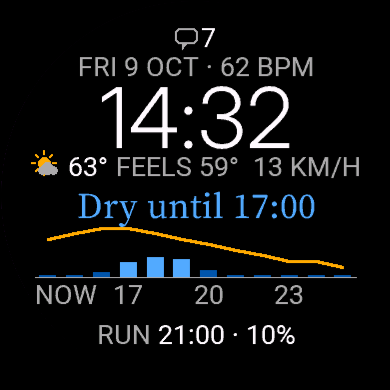 Weather Window Watch Face - Rain & Run Forecast · Screenshot 0