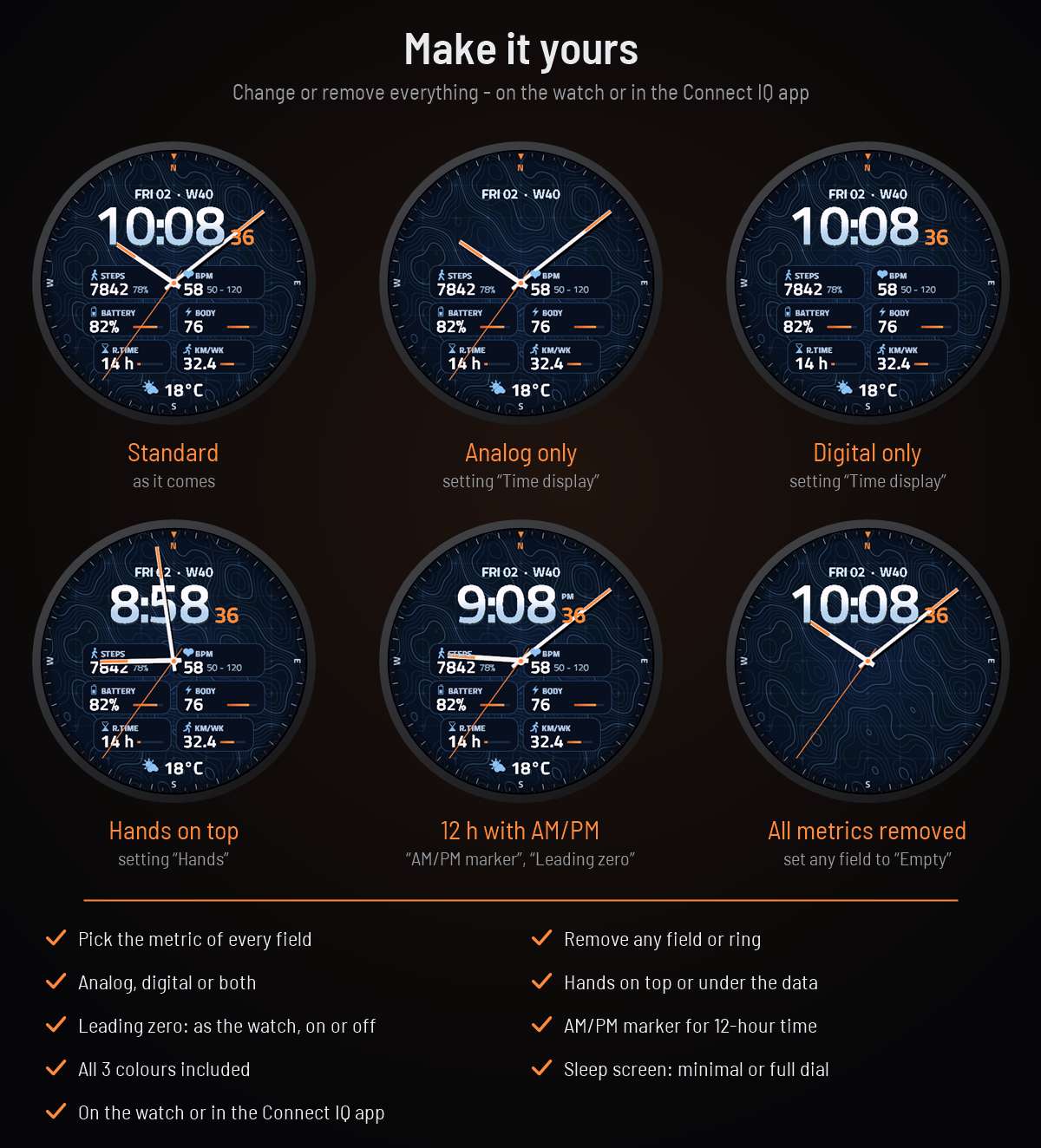 Contour - Topo Map Compass Watch Face · 螢幕截圖 1
