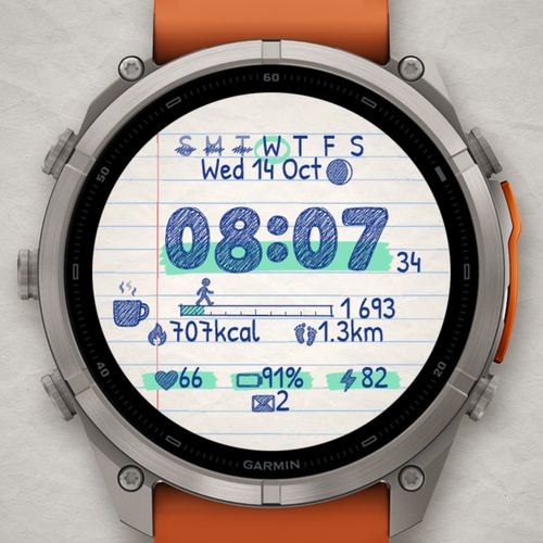 Margin Notes TR – 涂鸦风笔记本表盘 · Screenshot 0