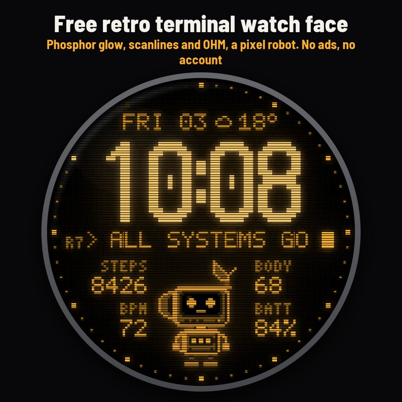 Astra Relay Free – 复古 CRT 终端与像素机器人 · Screenshot 0