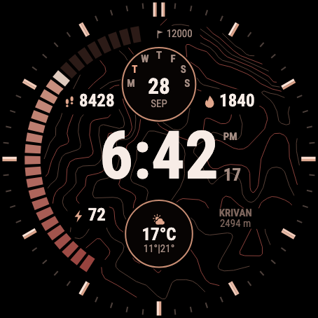 Isohypse Digital Lite - Topo Mountain Watch Face · Screenshot 1