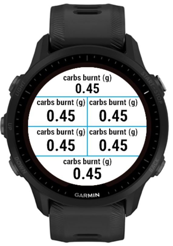 Carbs burnt (total) · Screenshot 0