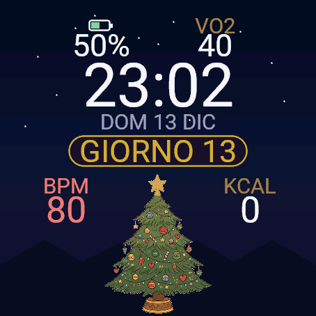 Advent VO2fit – Christmas Watch Face · Screenshot 1