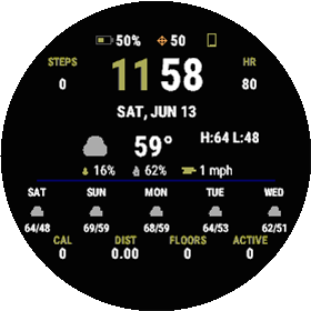 Nimbus Digital Weather Face · Screenshot 0