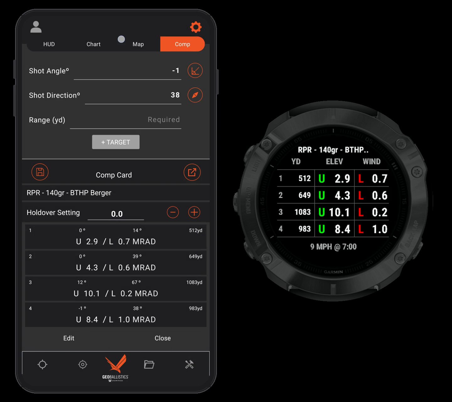 DOPE Sync - Ballistic Range Card · Screenshot 1