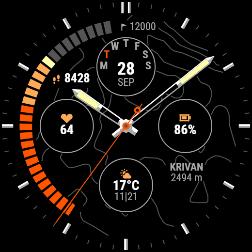 Isohypse Analog Lite - Topo Mountain Watch Face · Screenshot 3
