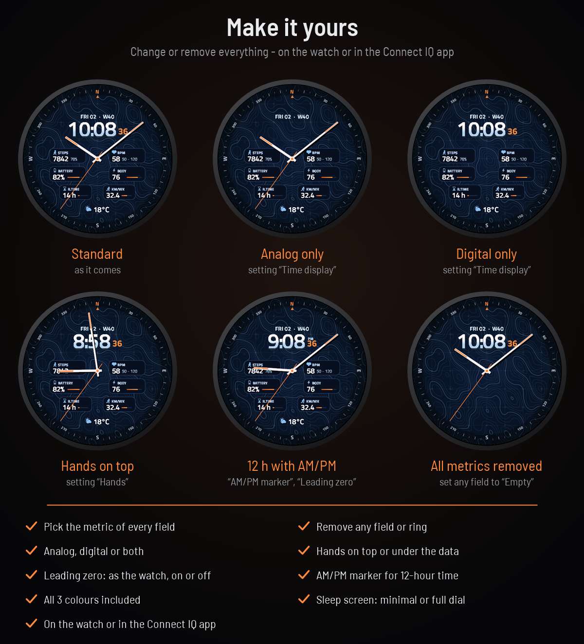 Contour - Topo Map Compass Watch Face · Skjermbilde 2