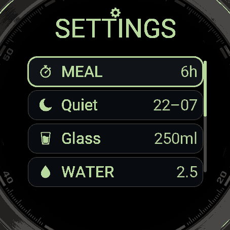 FuelTrack Pro — Meal Rhythm & Water · Screenshot 3