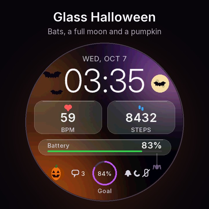 Glass Halloween - Spooky Watch Face · Screenshot 0