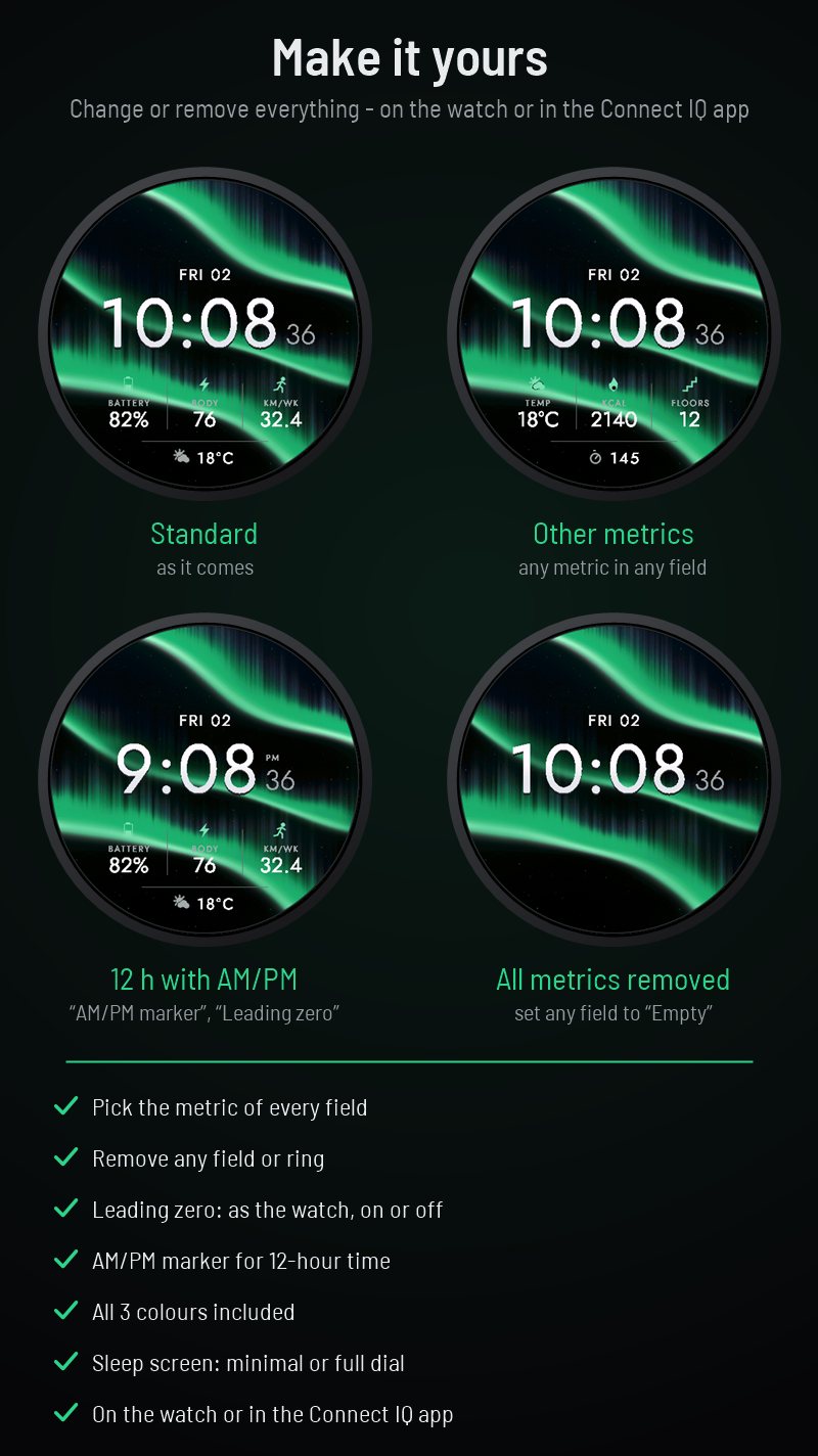 Aurora - Northern Lights Digital Watch Face · 螢幕截圖 2