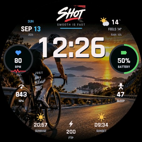 SHOT Bike - Data Watch Face · Screenshot 2