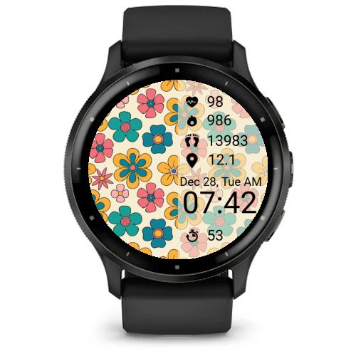 Retro Flowers Yellow and Turquoise · Screenshot 4