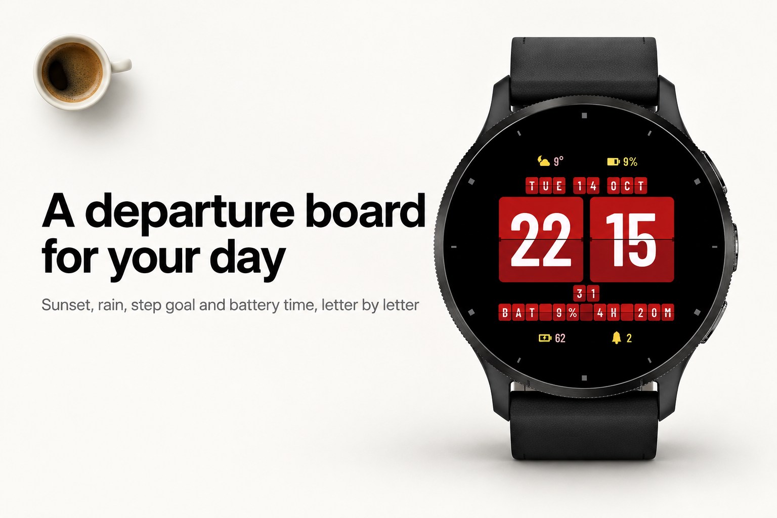Flapline - Split-Flap Watch Face · Screenshot 1