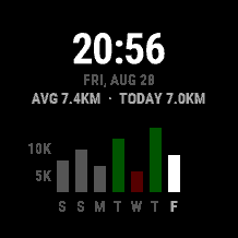 DistanceWeek - 7-Day Distance Watch Face · Screenshot 2