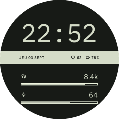 Bands - Digital Status Watch Face · Screenshot 3