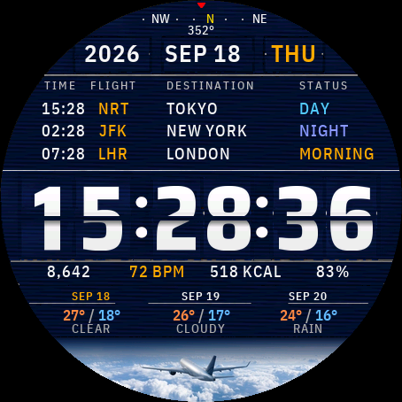 SHOT Airport - World Clock Watch Face · Screenshot 2