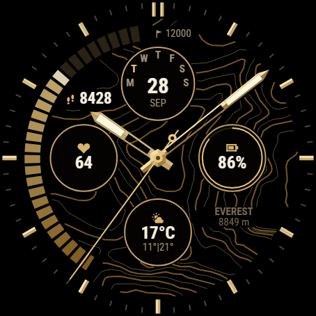 Isohypse Analog Pro - Topo Mountain Watch Face · Screenshot 0