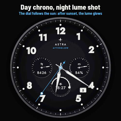 Astra Afterglow Pro – 动态夜光计时码表表盘 · Screenshot 1
