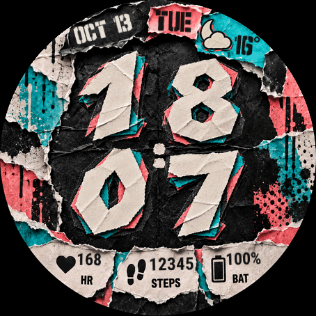 TORN POSTER - Paper Wall Watch Face · Screenshot 0