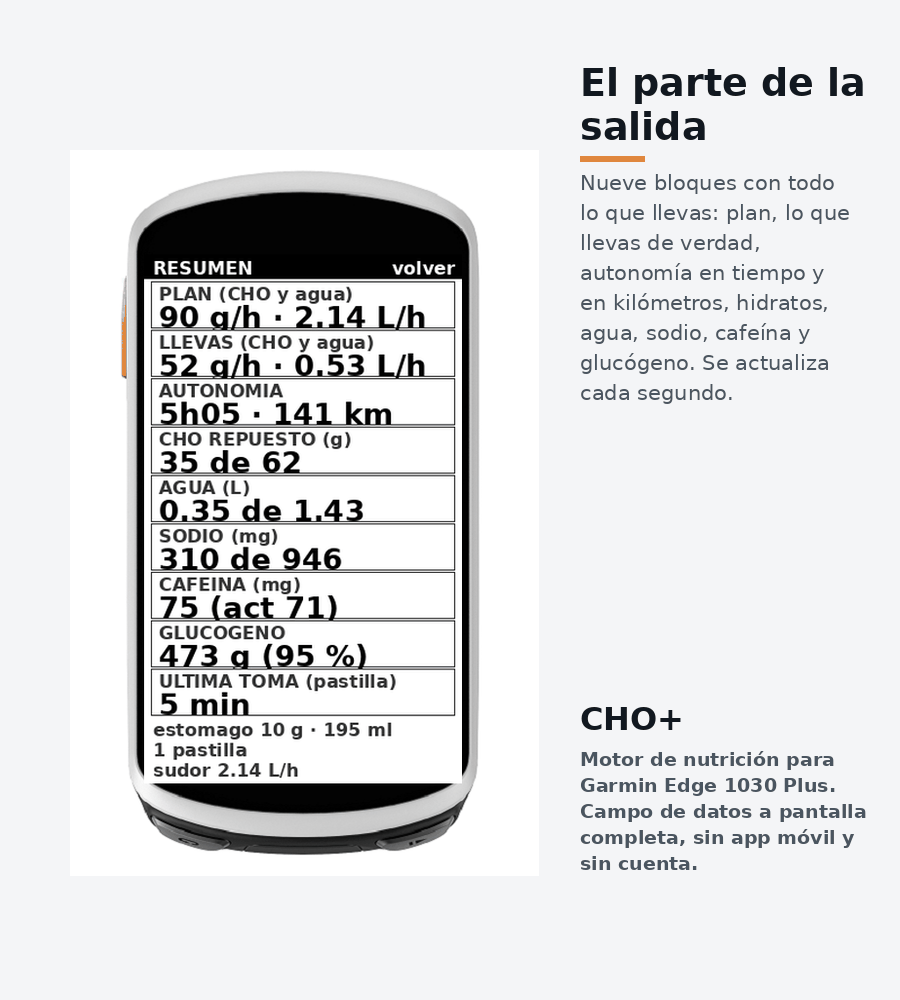 Controla tu nutrición sobre la bici · Screenshot 3