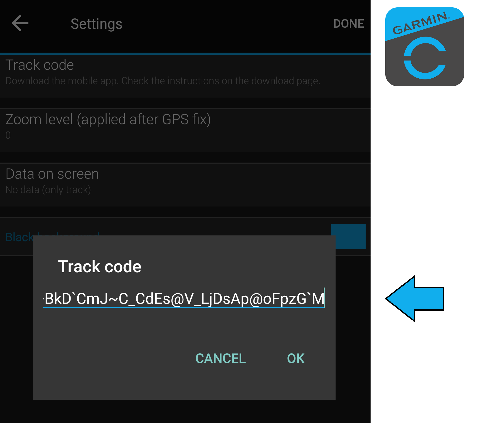 Route Data Field · Screenshot 1