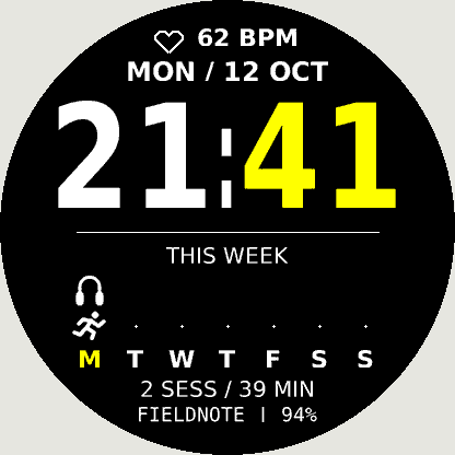 FIELDNOTE — Your Week on Your Wrist · Screenshot 1