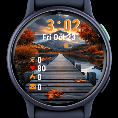 Wooden Dock Has Fallen Leaves watch face screenshot 2