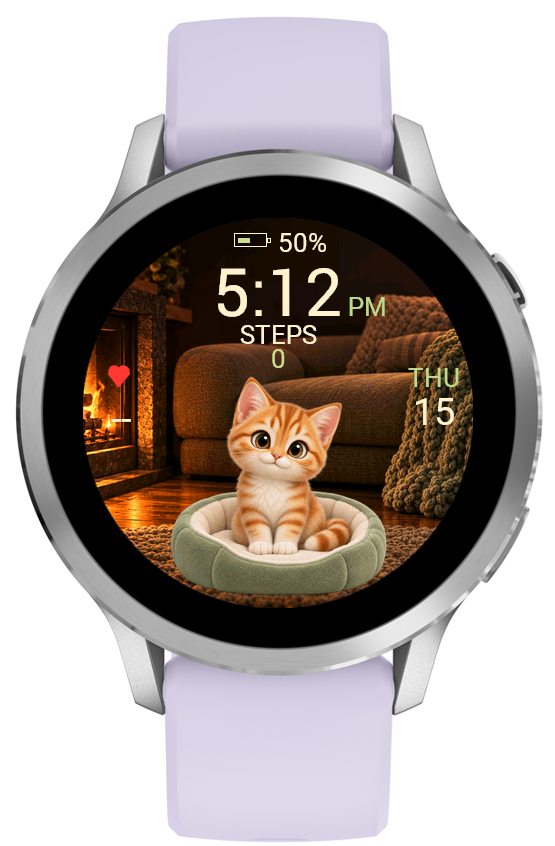 Cute Kitten – Animated Watch Face · Screenshot 0