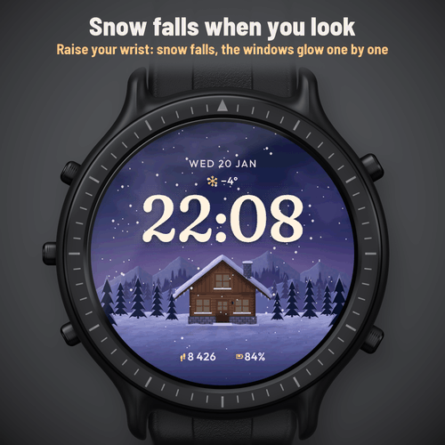 Astra Snowfall – Quadrante animato baita d'inverno · Screenshot 0