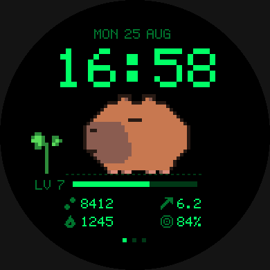 Capybara Buddy - Pixel Pet Watch Face · Screenshot 2