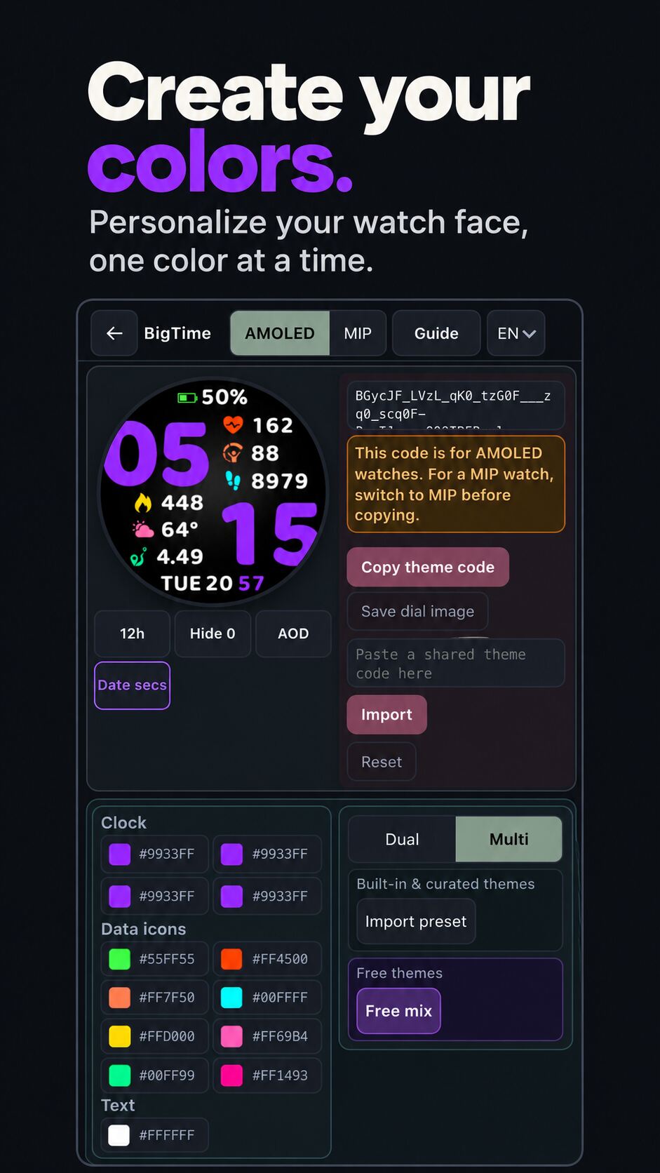 大字表盘 BigTime Pro：超大时钟 数据天气农历fun4watch · Screenshot 4