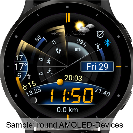 Analog Switch hybrid watch face screenshot 2