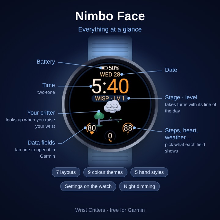 Nimbo Face – 錶面上滿是鳥的雲 · Screenshot 0