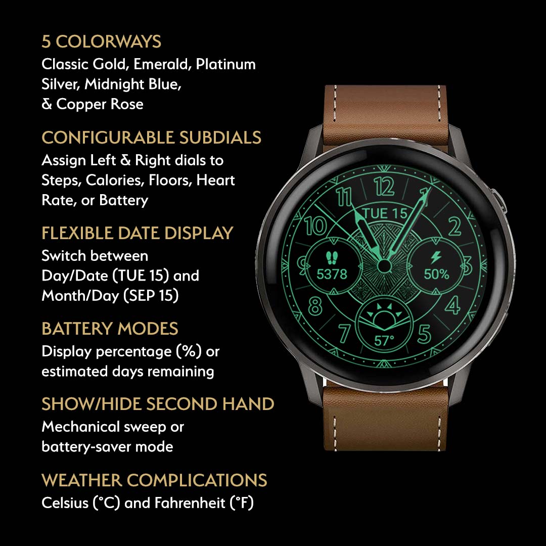 Gatsby: Art Deco AMOLED Watch Face · Screenshot 1