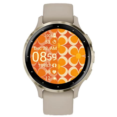 Retro Orange Flower Power Wallpaper · Screenshot 1