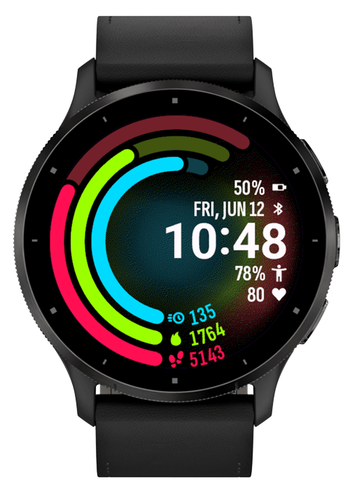 Goals Pro watchface on a Garmin watch