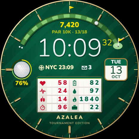 Azalea – Tournament Golf Watch Face · Screenshot 1