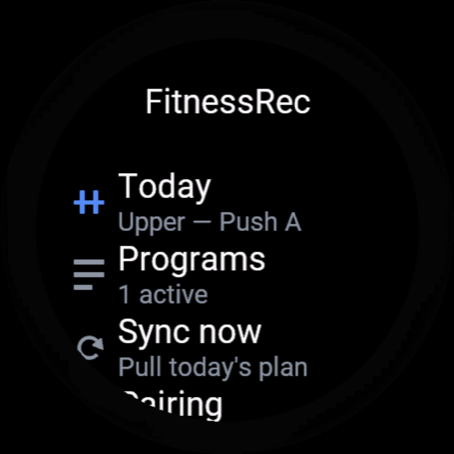 FitnessRec · Screenshot 0