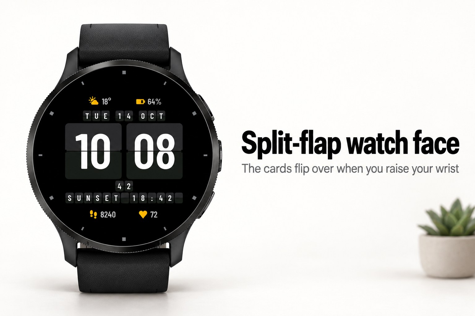 Flapline - Split-Flap Watch Face · Screenshot 0