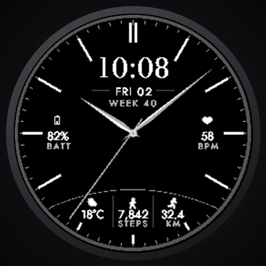 MONO - Dark & Light Dress Watch Face · Screenshot 4